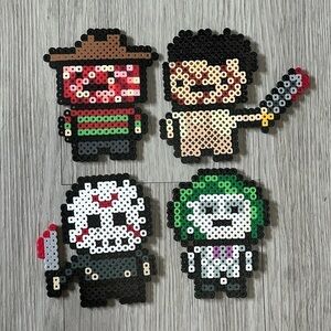 Perler bead killers monsters Halloween handmade ornaments horror scary collect